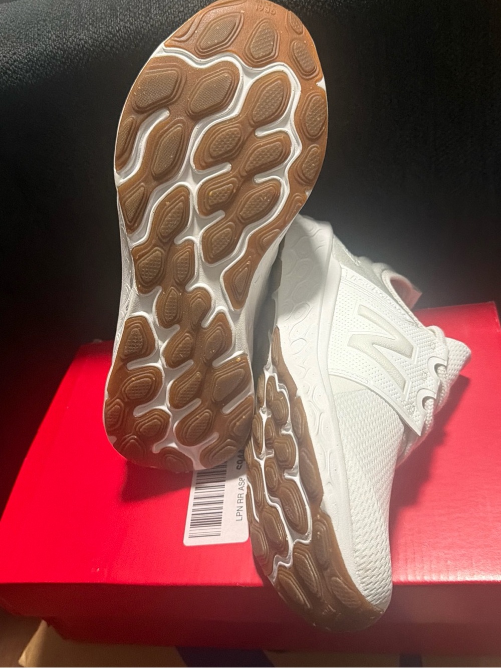 New Balance Fresh Foam X Cruz V3 Running Shoe, White/White/Gum Sz 8.5 Women